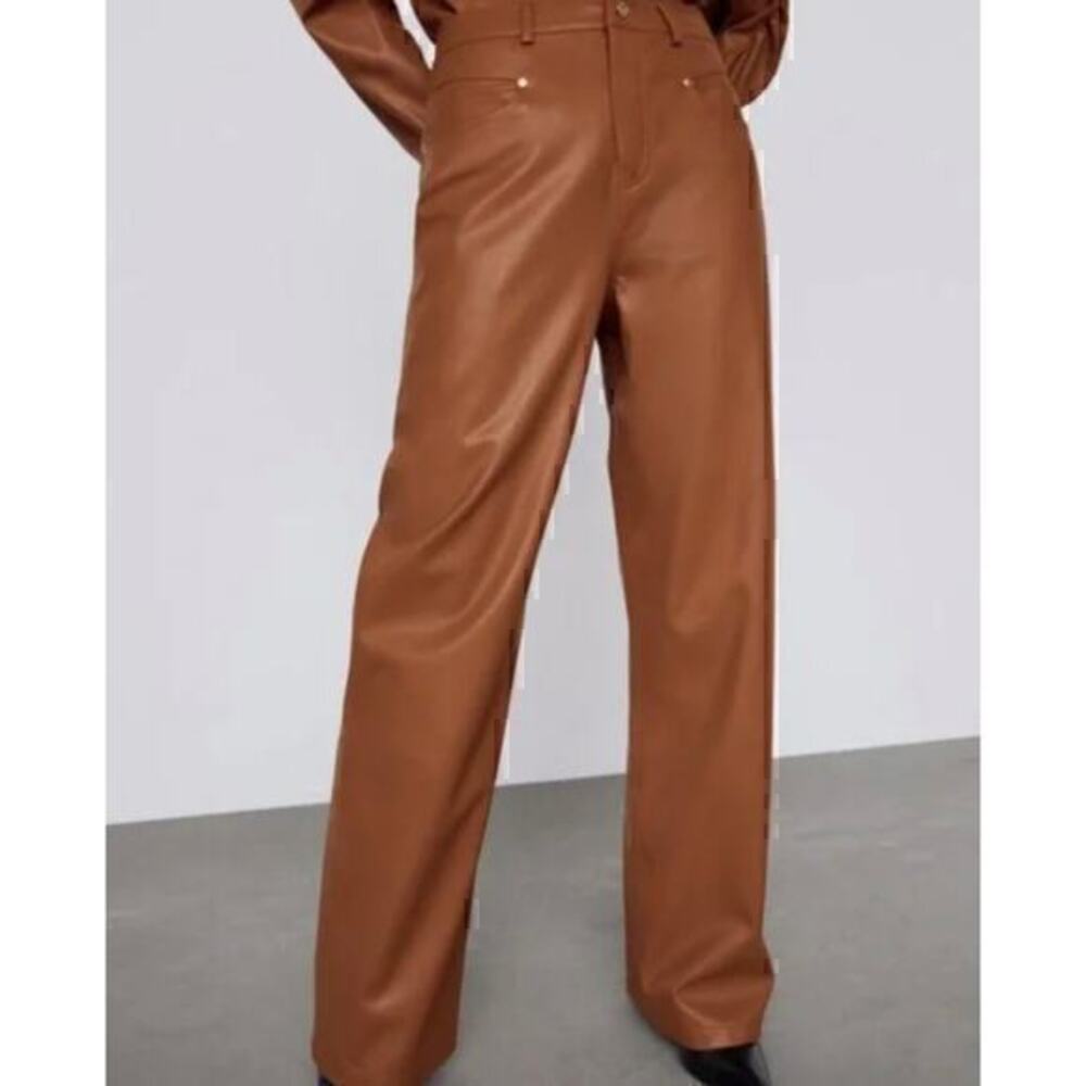 Zara Brown Straight Leg Pants